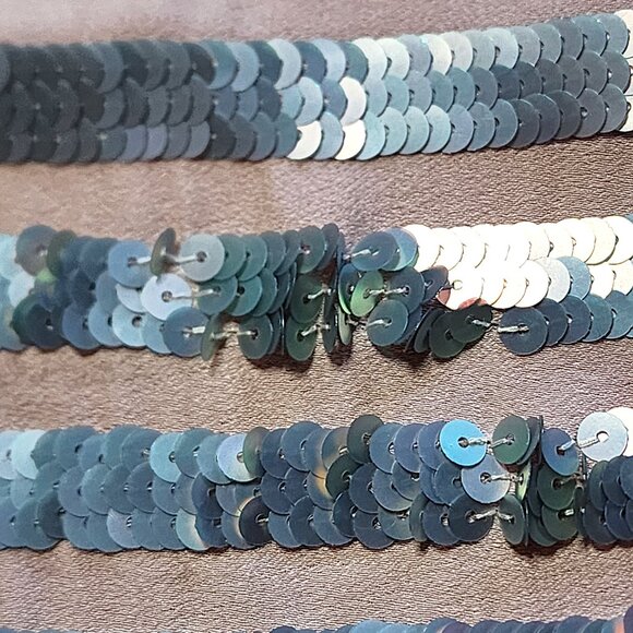 French Connection blush pink sequin stripe Fast Eden Cupid Dress - Picture 5 of 11